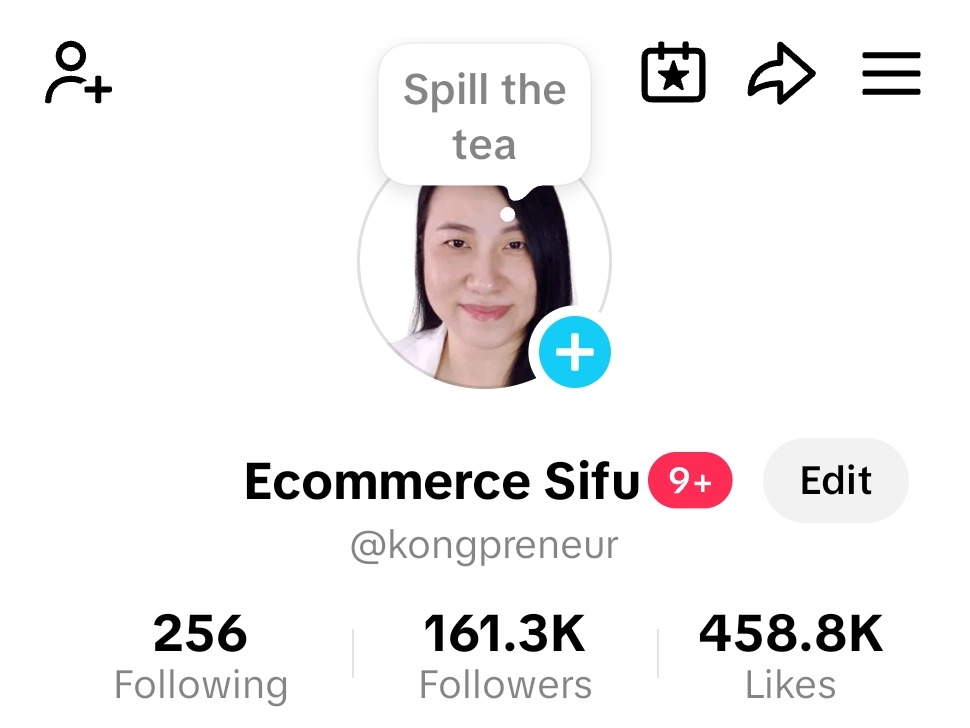 Kong's TikTok profile showing 161.3K followers